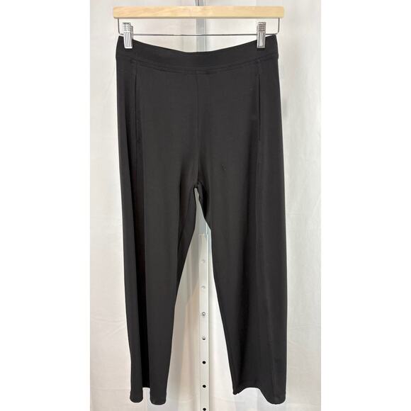 LISA BAYNE Petite XS PXS Seamed Pull On Crop Pants Pockets Stretch Jersey Black - Picture 1 of 9